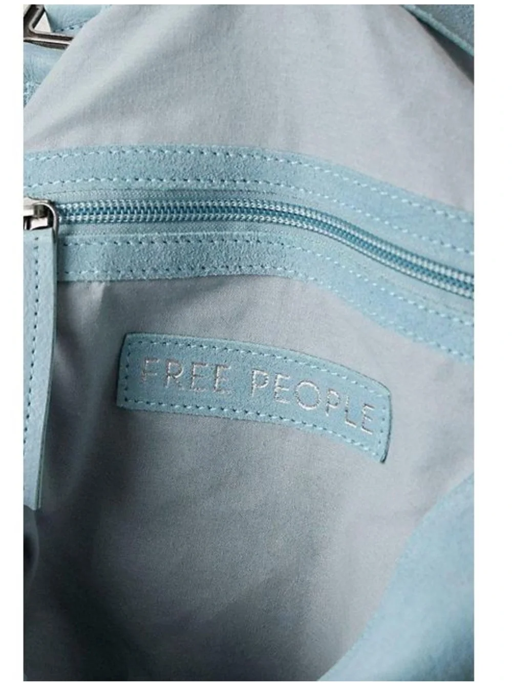 NWT Free People Suzie Suede Soft Light Blue Leather Shoulder Bag